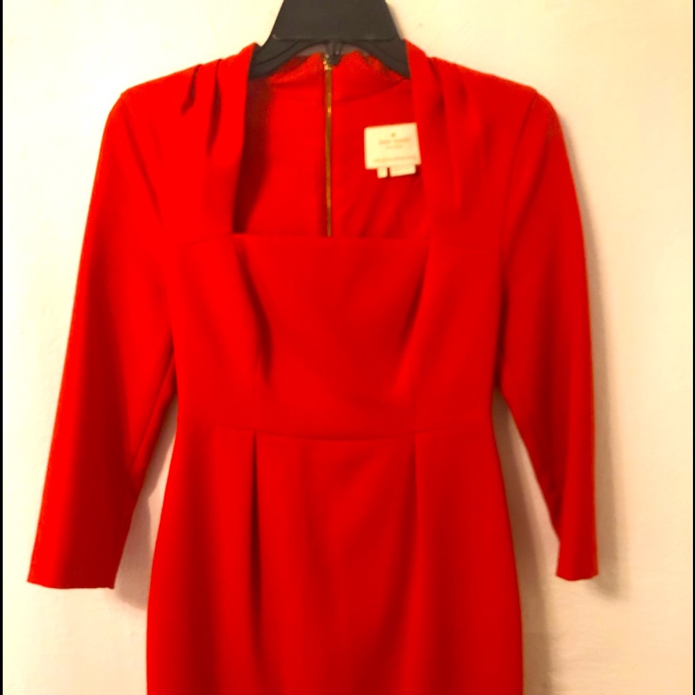 Kate Spade Red Holiday Dress❤️ Sheila Square Neck Dress